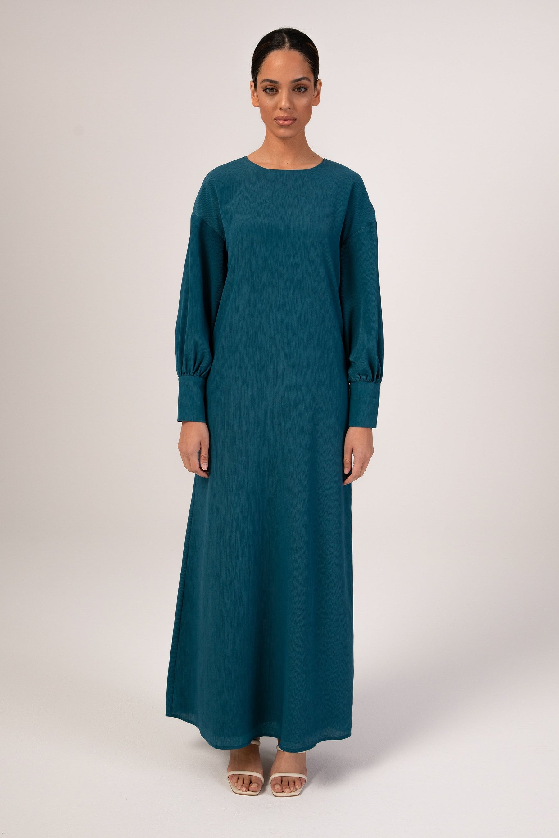 Madina Textured Maxi Dress - Blue Veiled 