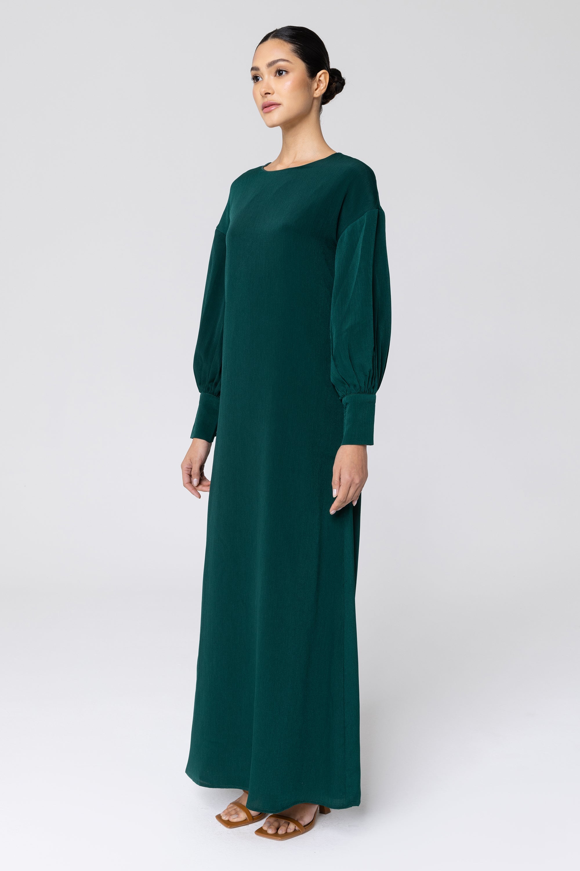 Madina Textured Maxi Dress - Deep Teal