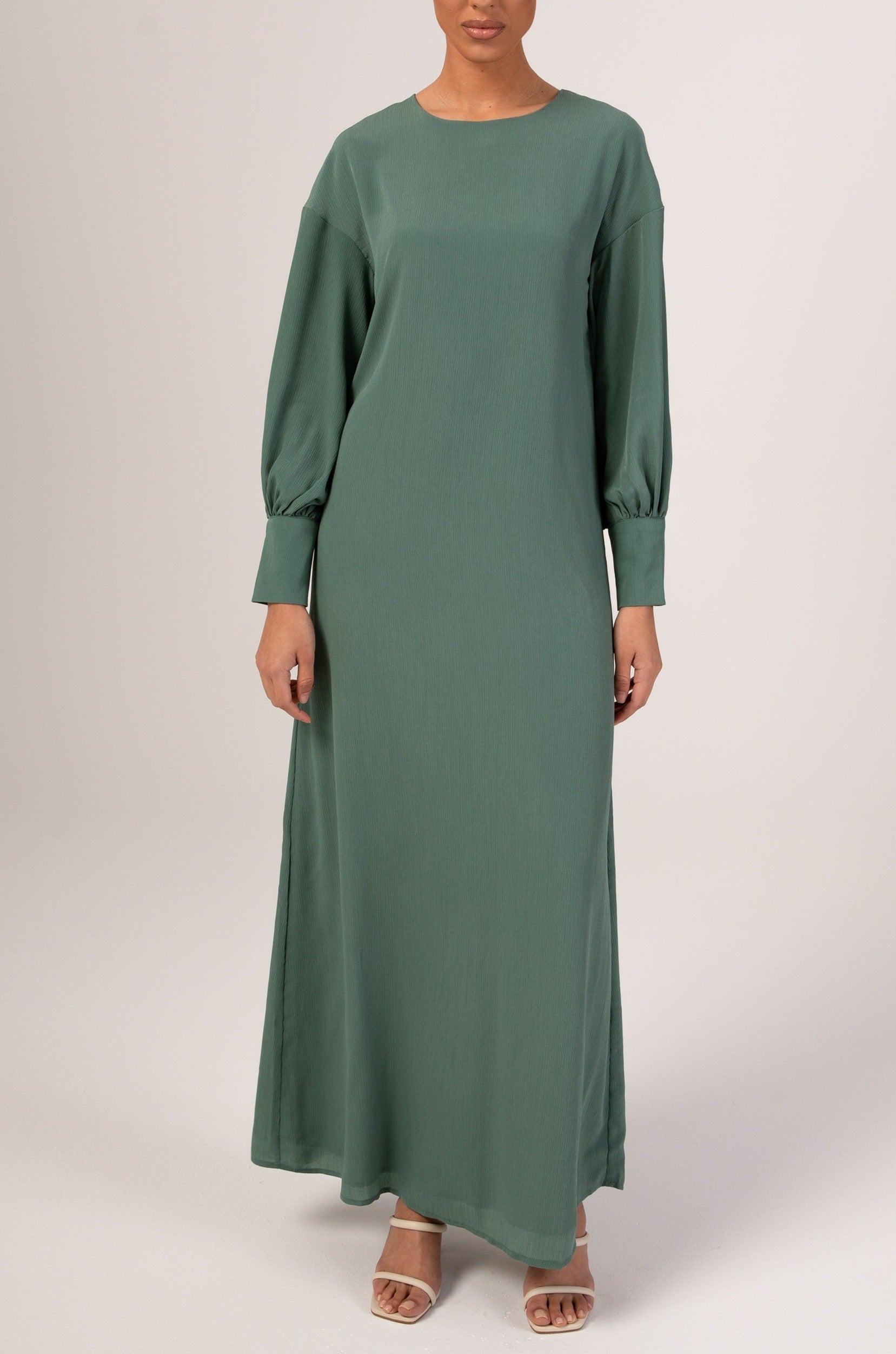 Madina Textured Maxi Dress - Sage Veiled 