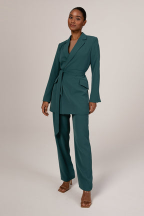 Maria High Rise Trousers - Teal Veiled Collection 