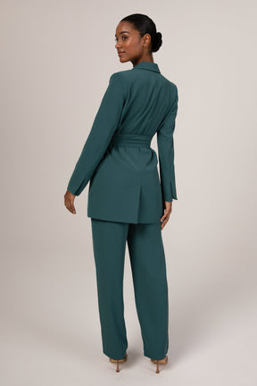 Maria High Rise Trousers - Teal Veiled Collection 