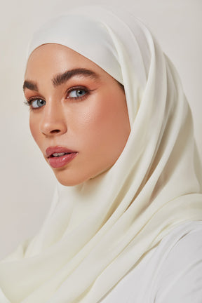 MATTE Satin Hijab - Blanco Veiled Collection 
