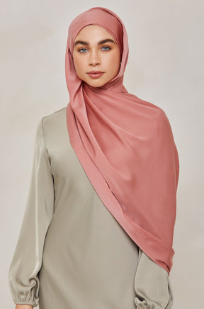 MATTE Satin Hijab - Playful Pink Veiled Collection 