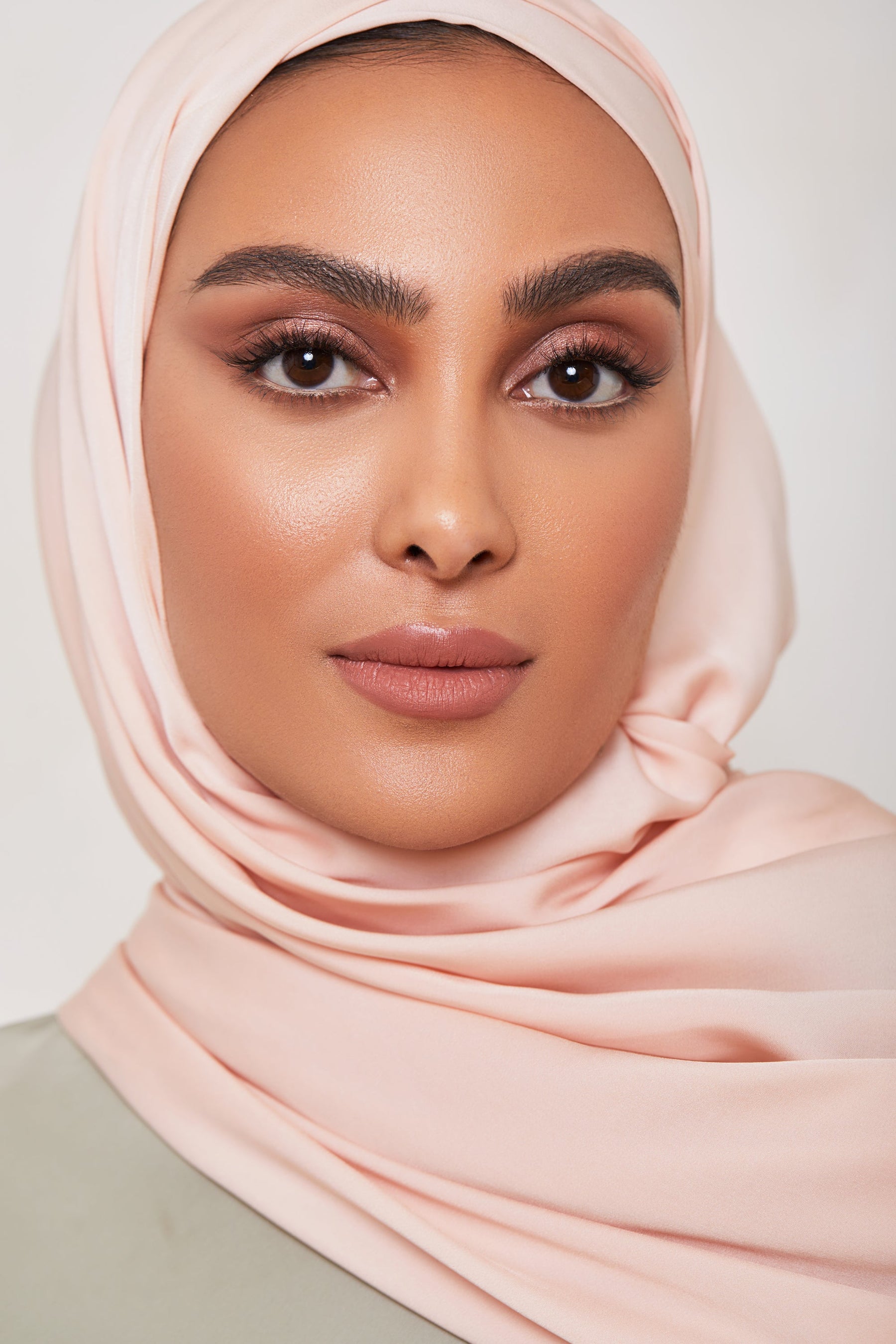 MATTE Satin Hijab - Sunset Tan Veiled Collection 