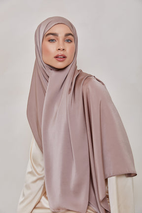 MATTE Satin Hijab - Too Taupe Veiled Collection 