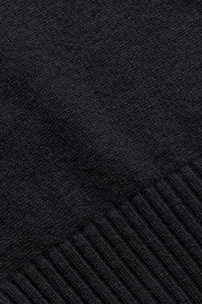 Merino Wool Knit Balaclava - Black Veiled Collection 
