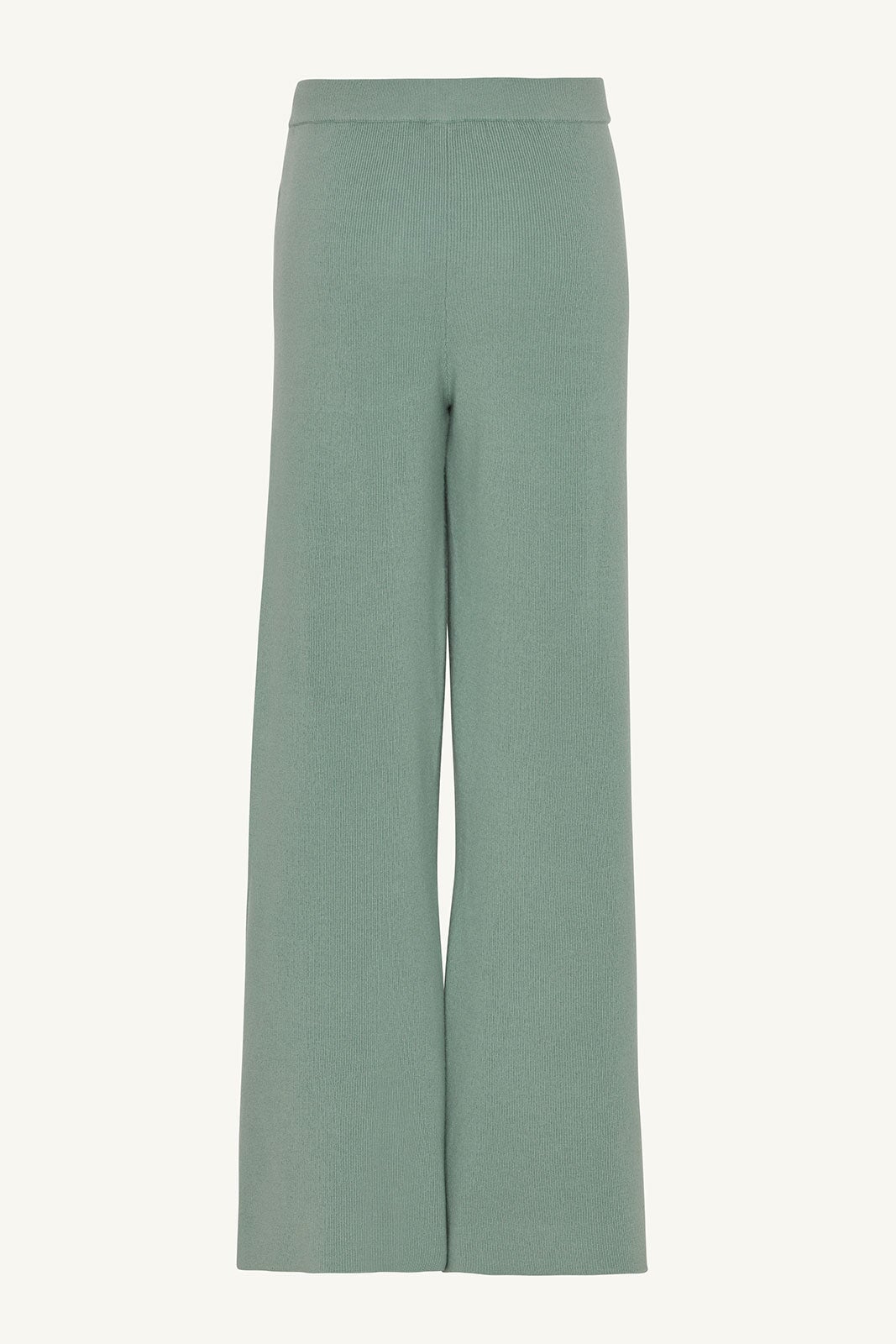 Green Ribbed Knit Pants - Wide-Leg Lounge Pants - Sweater Pants
