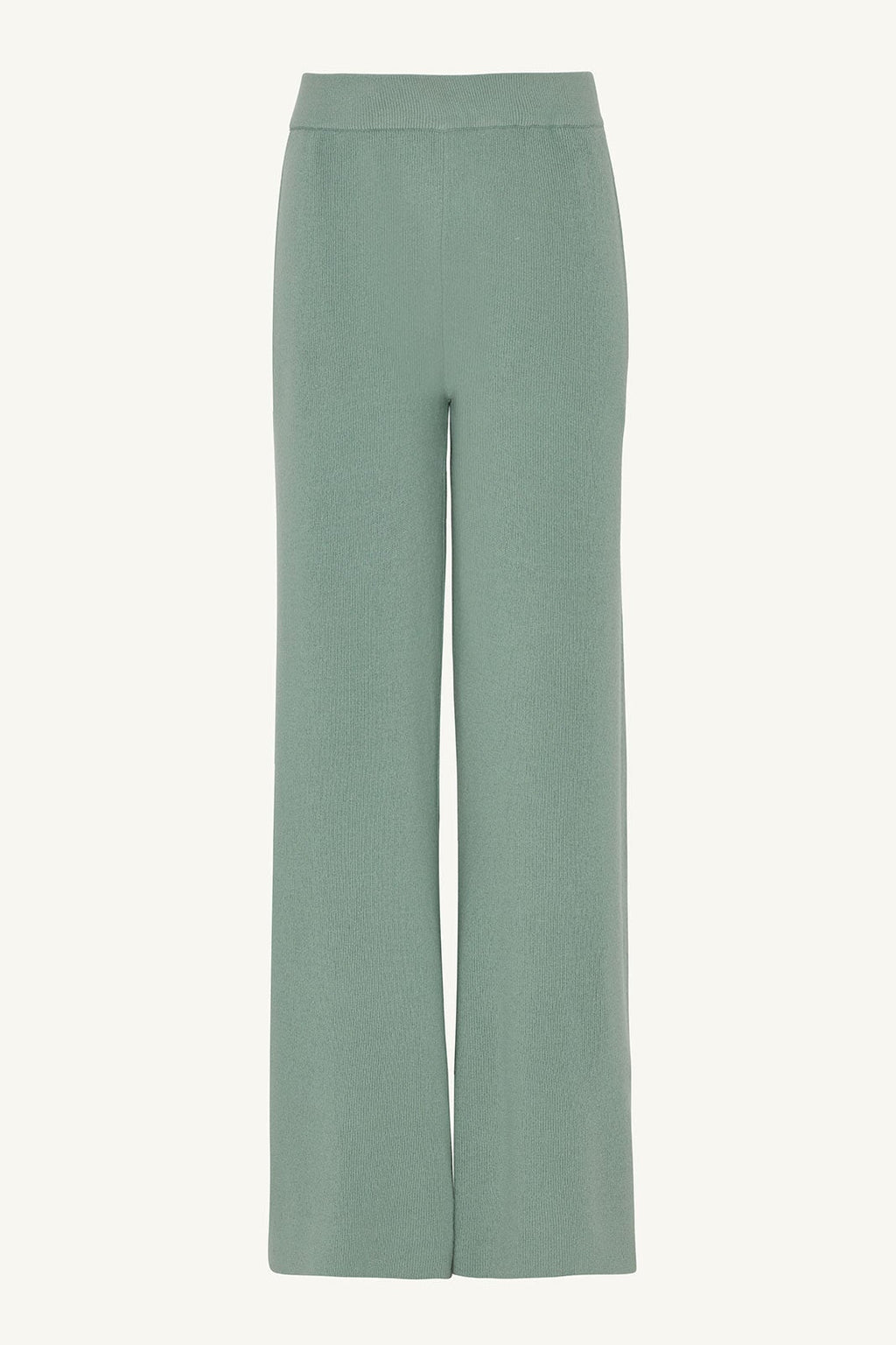 Stretch sage green merino wool double pleat Trousers