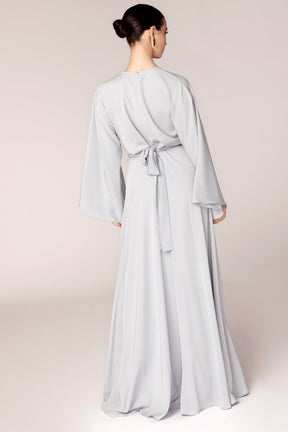 Mina Wrap Waist Maxi Dress - Powder Blue Veiled Collection 