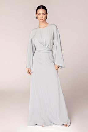 Mina Wrap Waist Maxi Dress - Powder Blue Veiled Collection 2XL Regular 