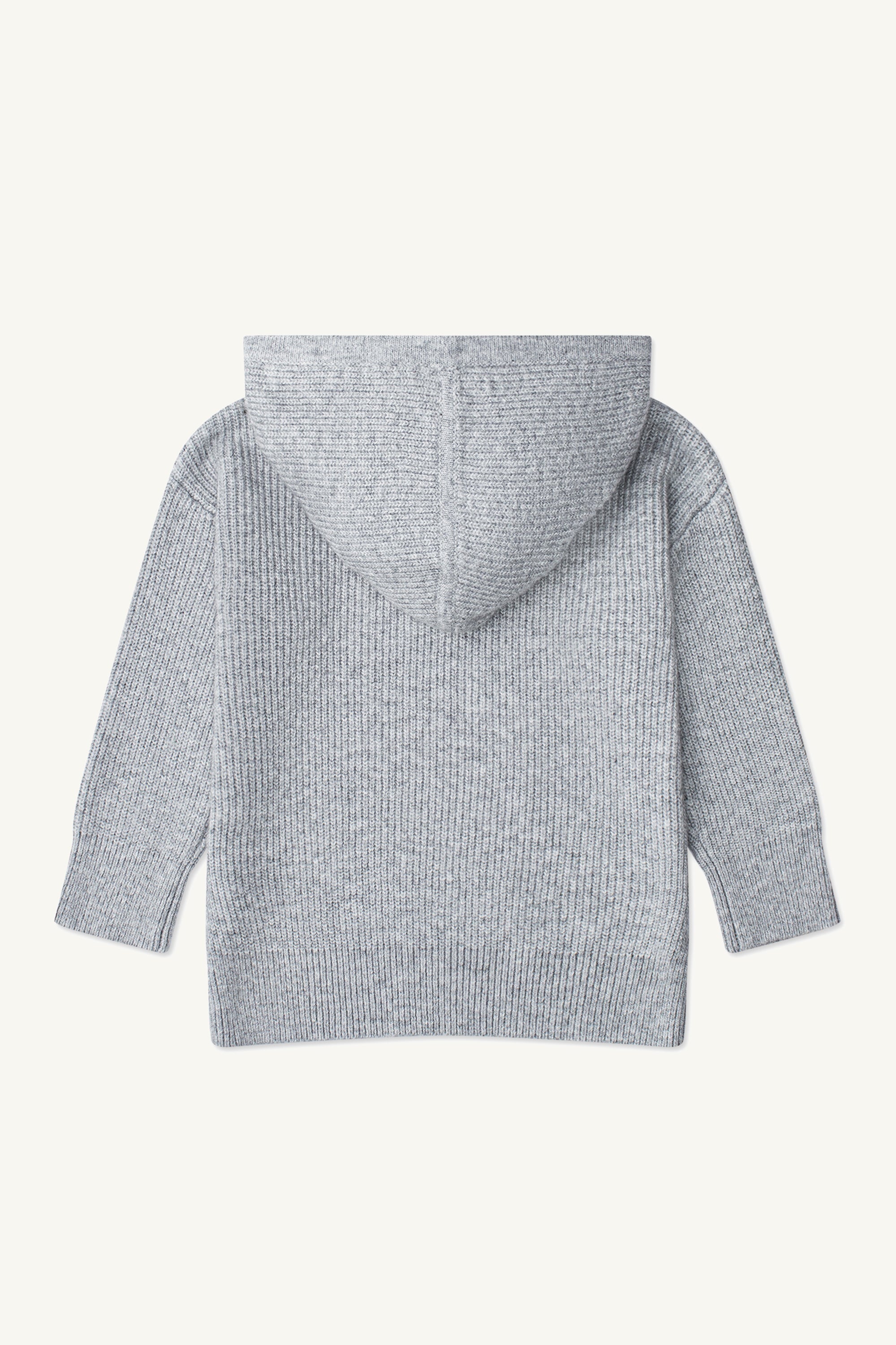 Mini Wool Knit Sweater Hoodie Heather Grey Kids