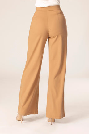 Womens Camel Wide Leg Drawstring Trousers  Peacocks