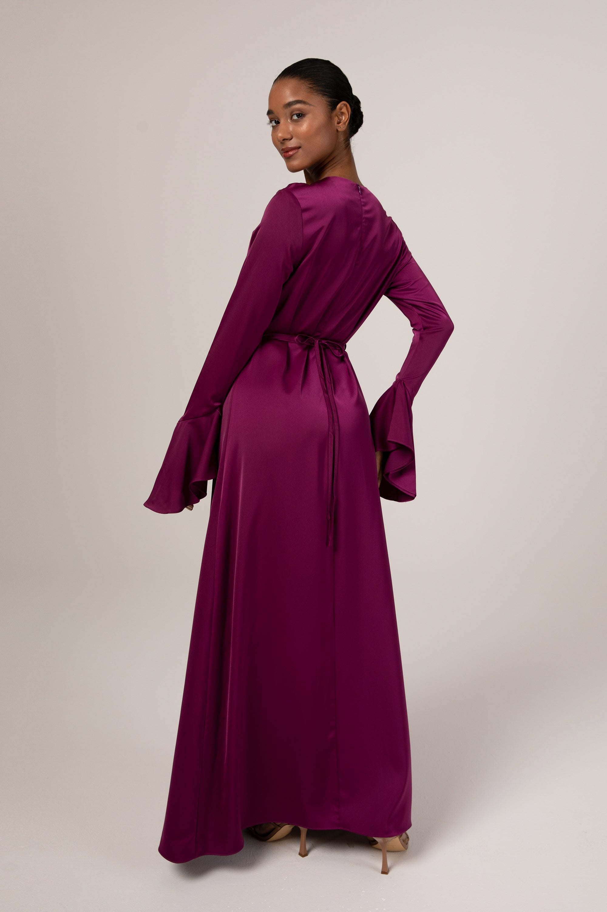 Women's Funnel Neck Long Sleeve Flare Maxi Casual Dress - Halara