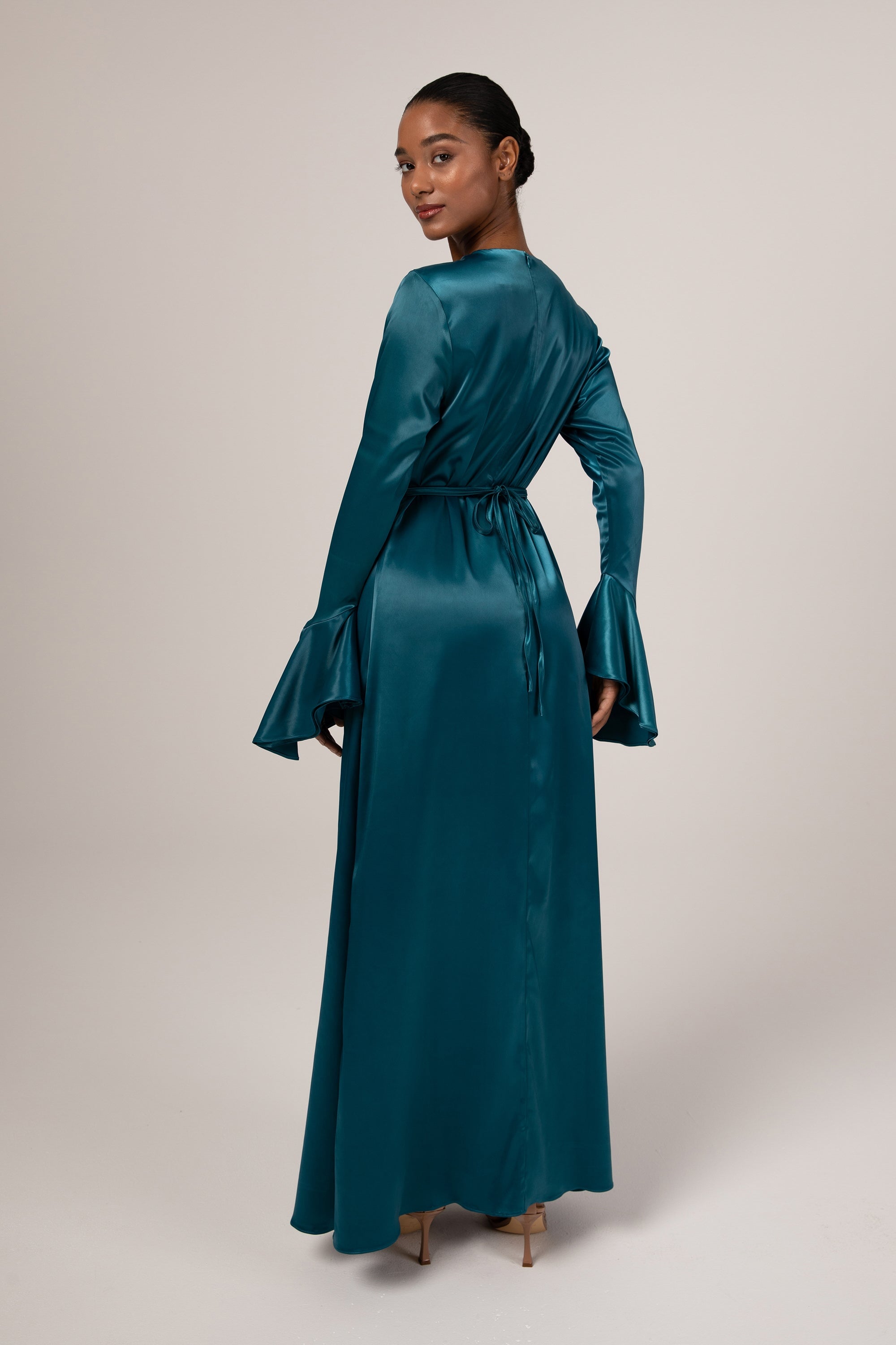 Teal long sleeve maxi 2024 dress