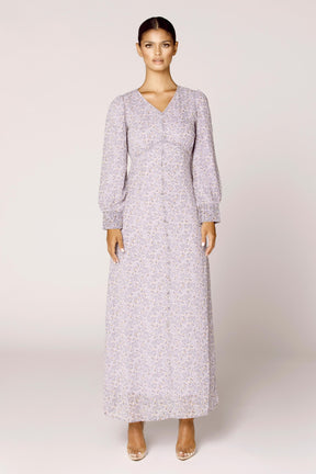 Pastel Floral Maxi Dress Veiled Collection 