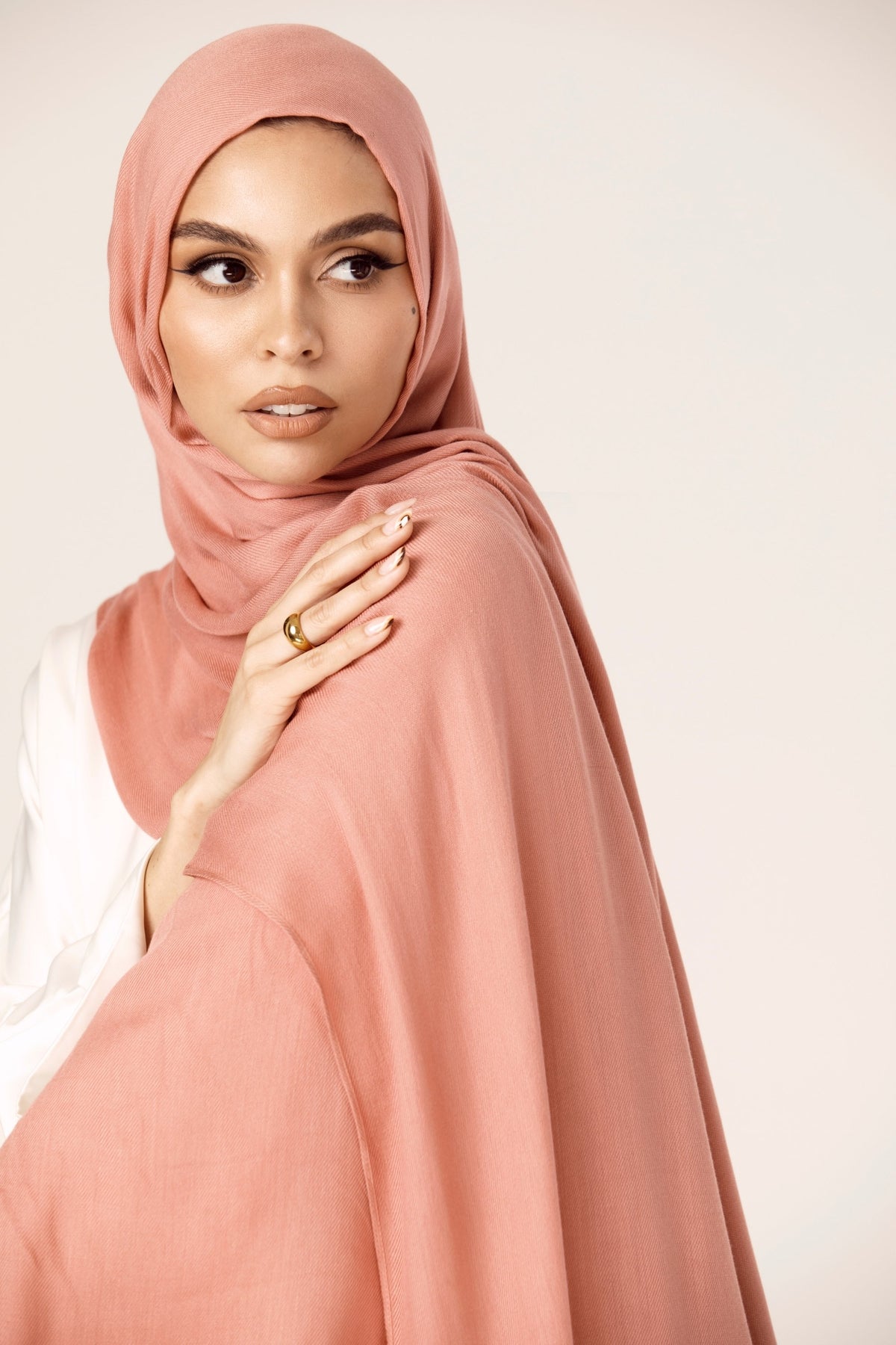 Premium Woven ECOVERO™ Hijab - Rose Peach Veiled Collection 