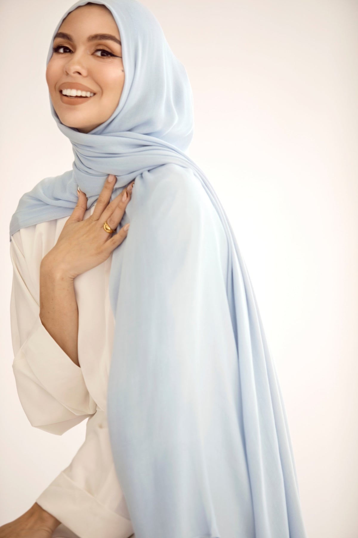 Premium Woven ECOVERO™ Hijab - Serenity Blue Veiled Collection 
