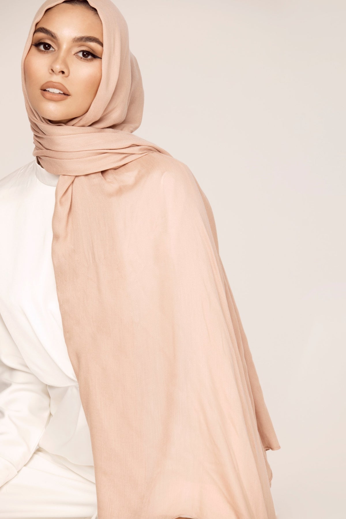 Premium Woven ECOVERO™ Hijab - Soft Brown Veiled Collection 