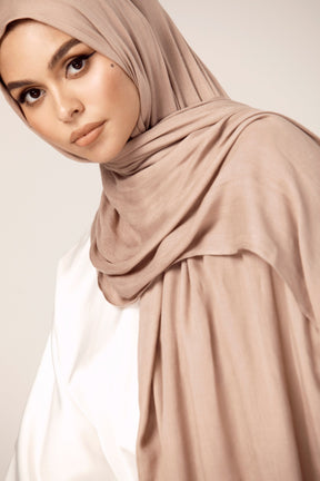 Premium Woven ECOVERO™ Hijab - Warm Taupe Veiled Collection 