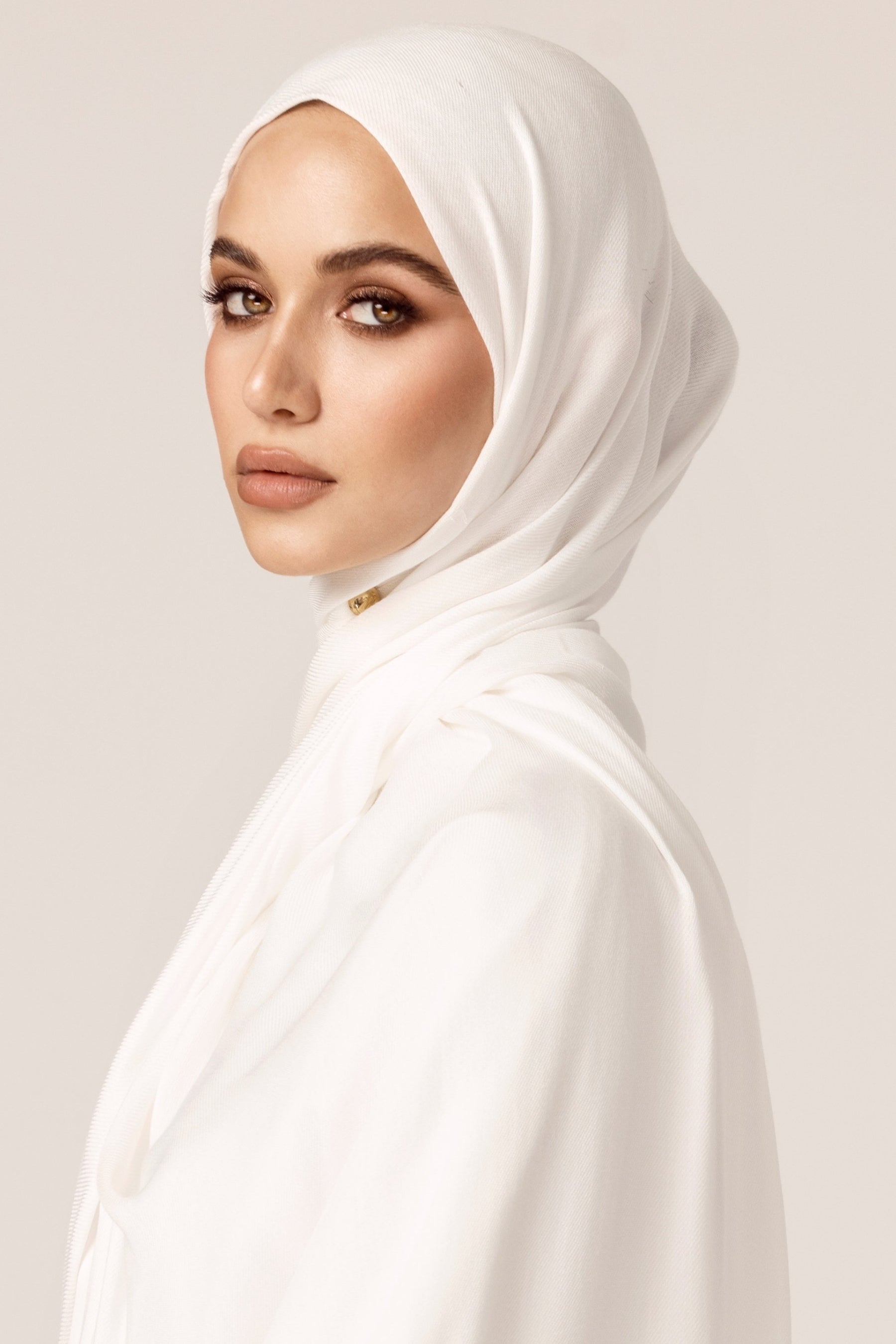 Premium Woven ECOVERO™ Hijab - White Veiled Collection 