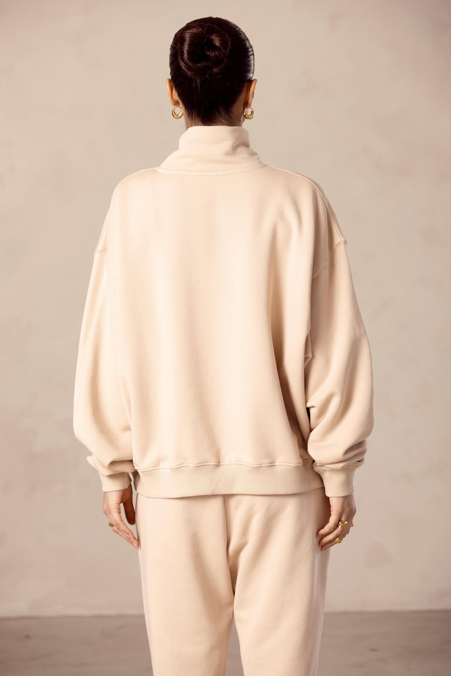 Pullover Mock Neck Sweatshirt - Nude Veiled Collection 