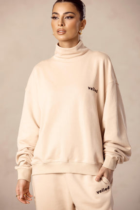 Pullover Mock Neck Sweatshirt - Nude Veiled Collection 