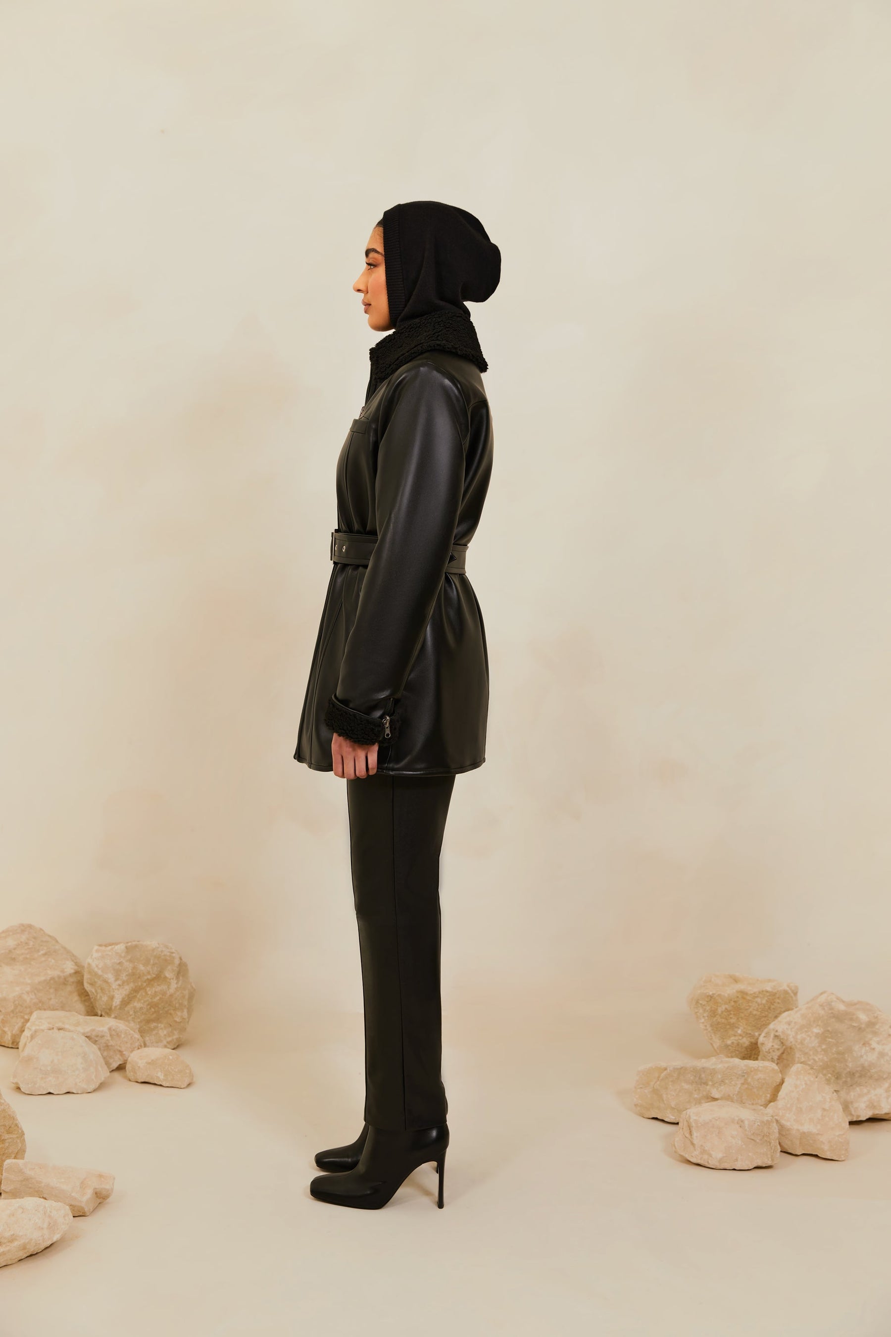 Reversible Zipper Sleeve Hooded Wrap Coat - Women - Ready-to-Wear