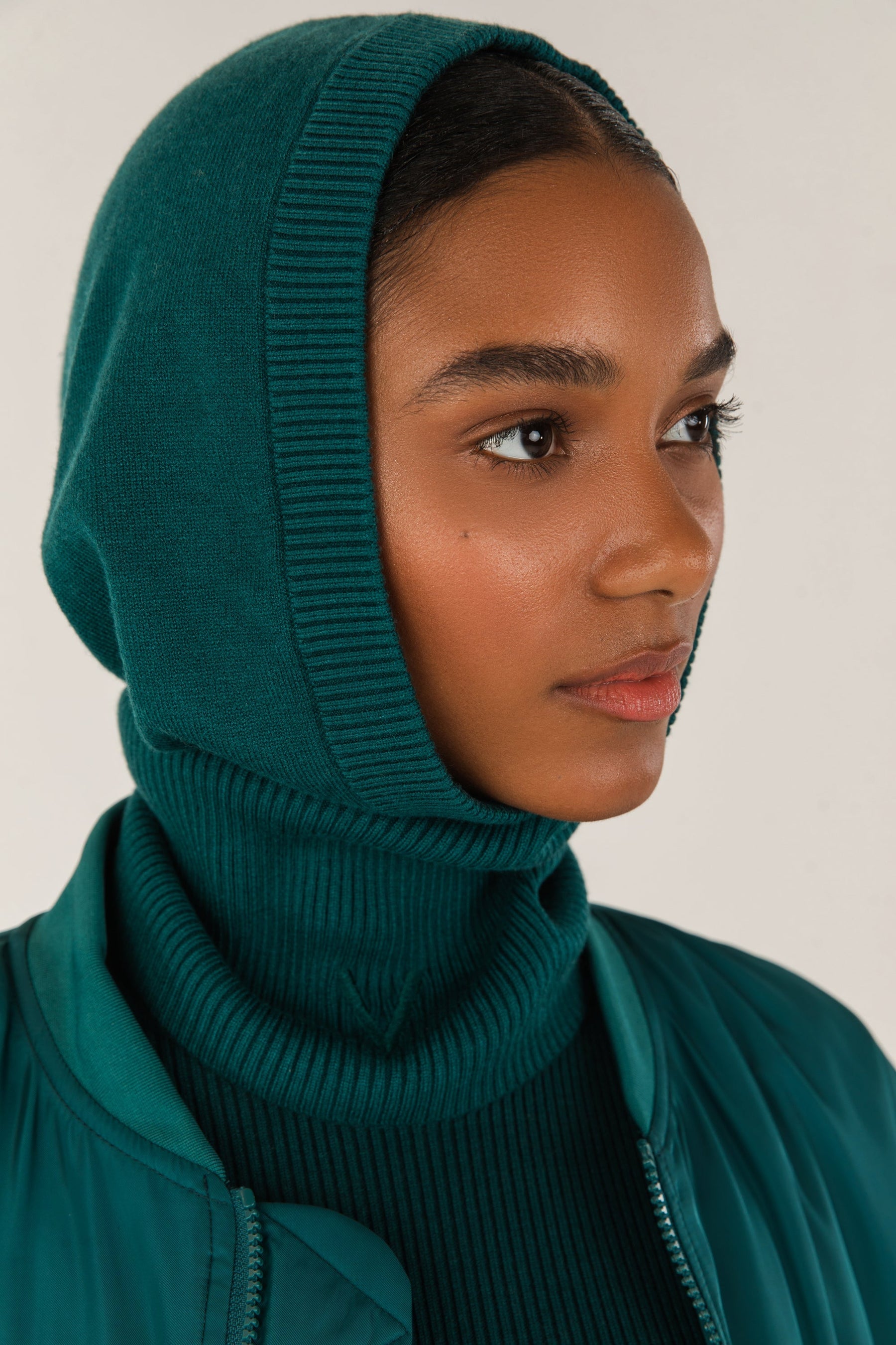 Ribbed Knit Balaclava - Deep Teal