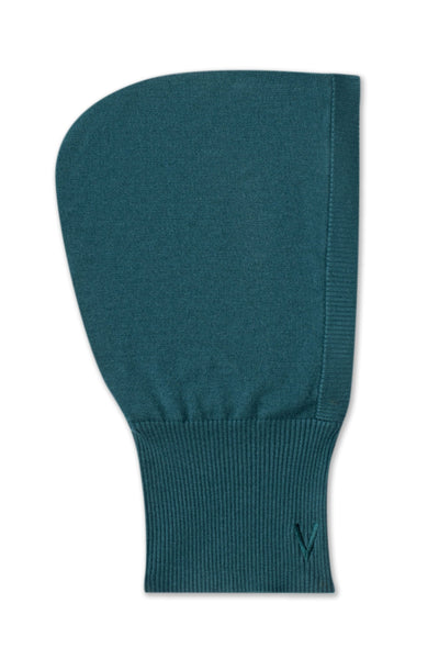 Weekday Disa knit balaclava hood in dusty teal