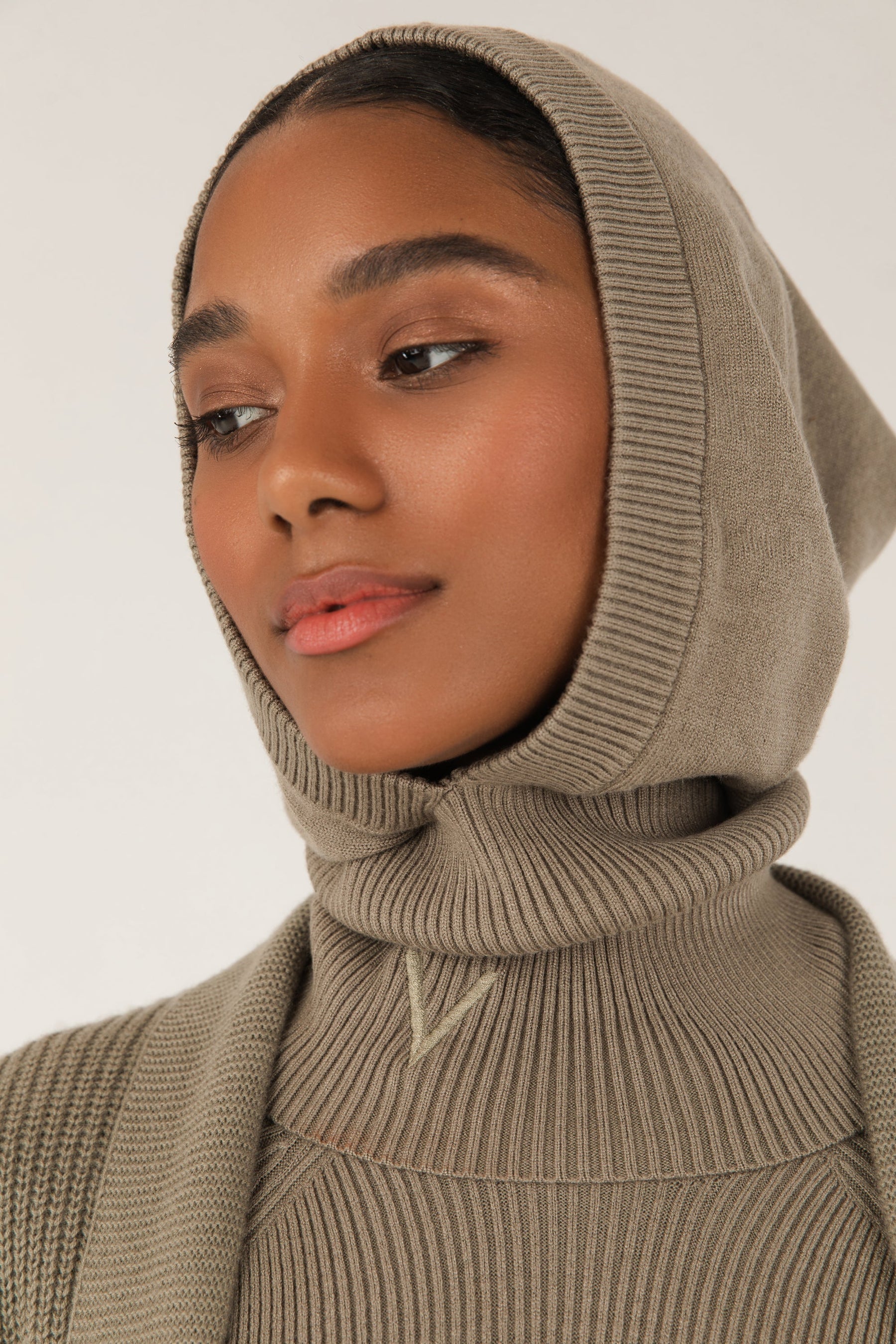 Ribbed Knit Balaclava - Sage