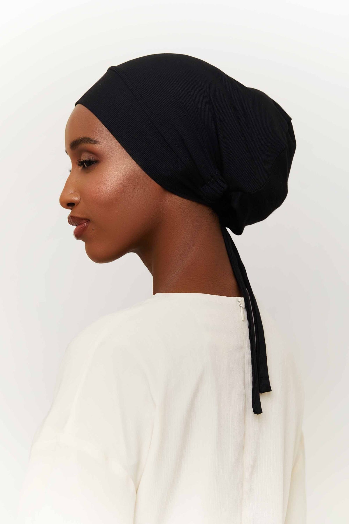 Ribbed Tie Back Undercap - Black Extra Small Accessories Veiled 