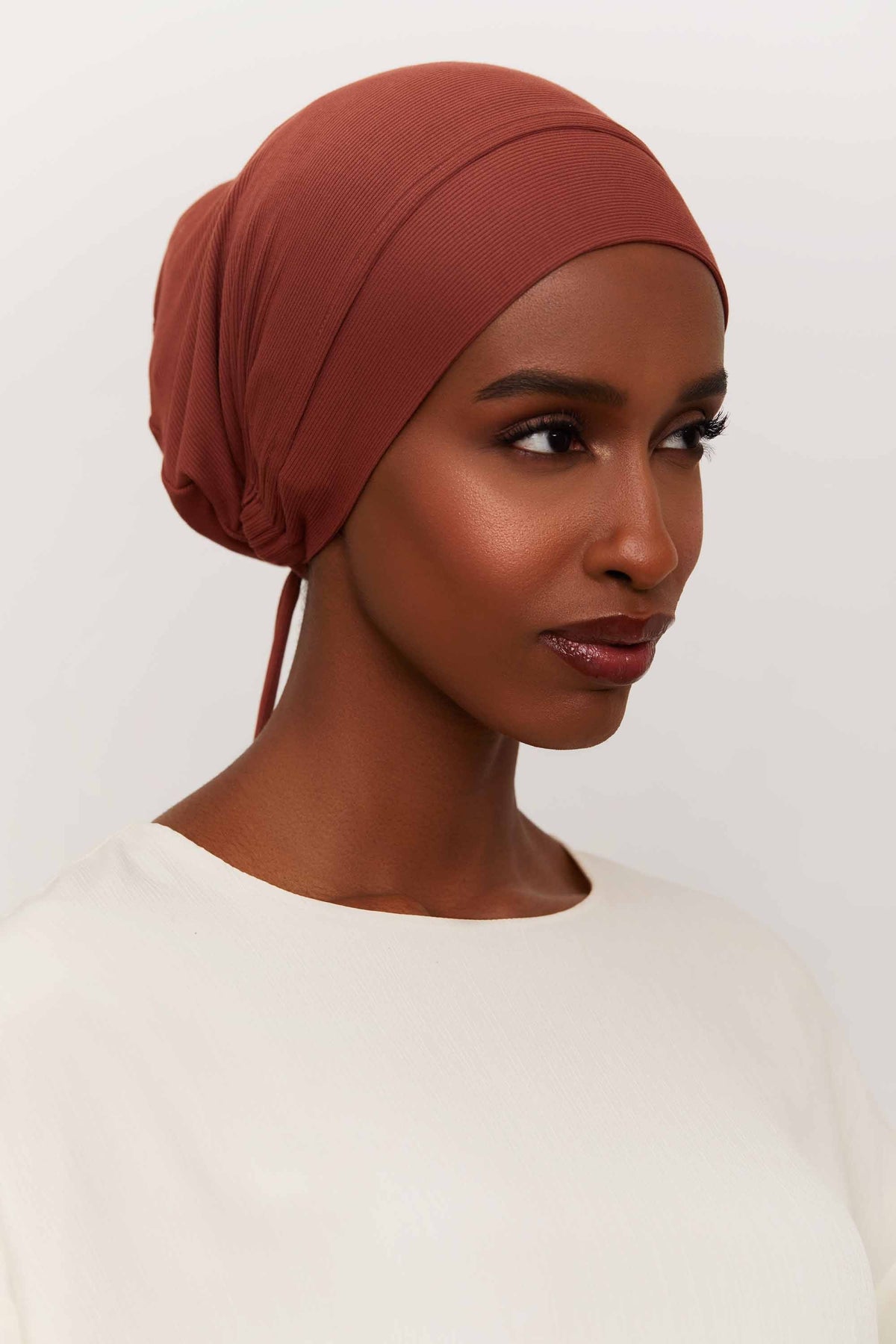 Ribbed Tie Back Undercap - Brown Out Extra Small Accessories Veiled 