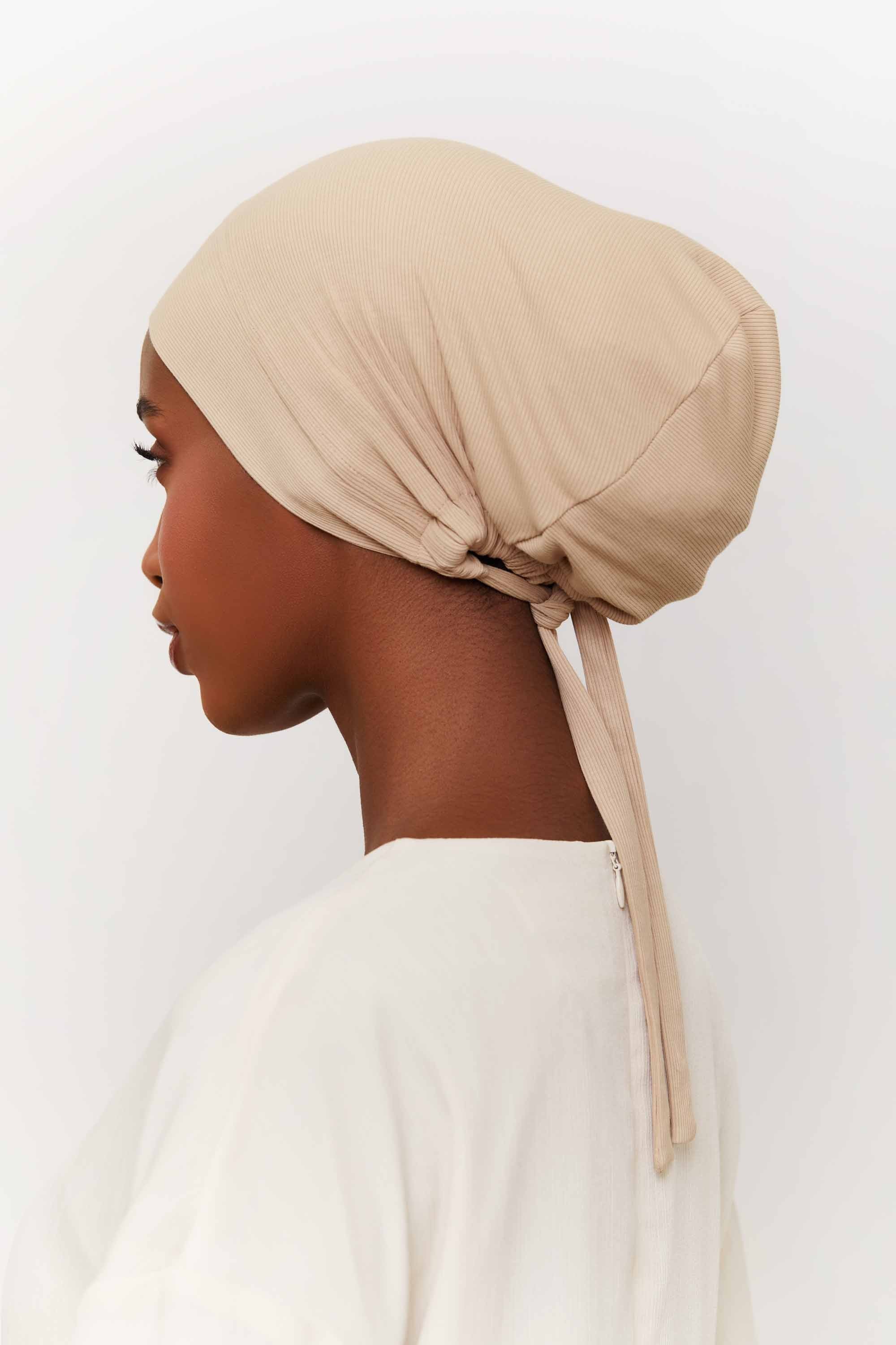 Ribbed Tie Back Undercap - Light Taupe Extra Small Accessories Veiled 