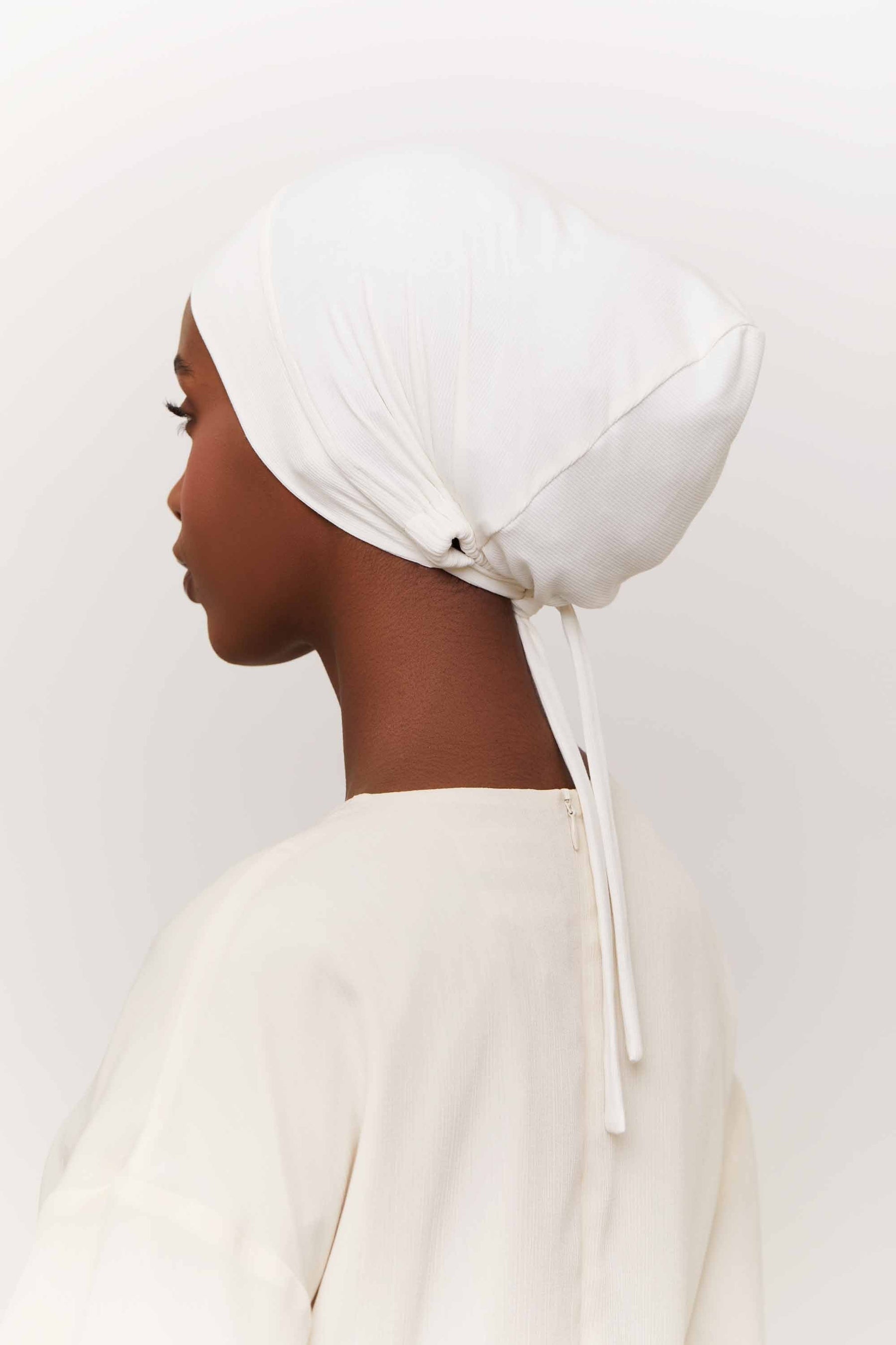 Ribbed Tie Back Undercap - Off White Extra Small Accessories Veiled 