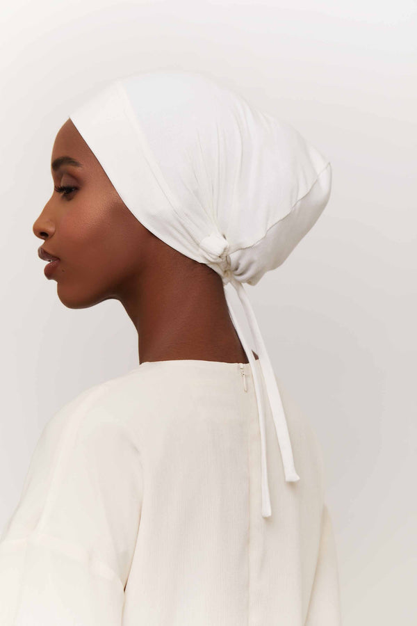 Ribbed Tie Back Undercap - Off White Extra Small Accessories Veiled 