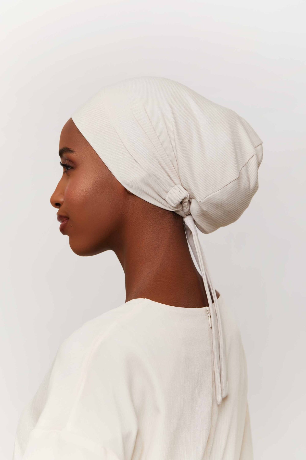 Ribbed Tie Back Undercap - Stone Extra Small Accessories Veiled 