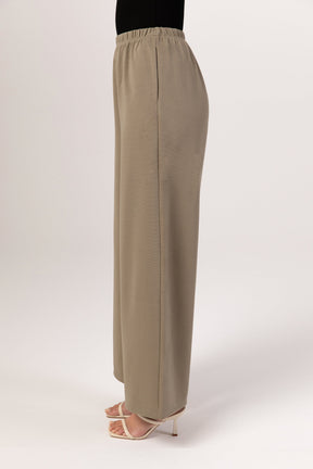 Ribbed Wide Leg Pants - Sage Veiled Collection 