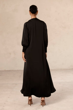 Sadia Open Abaya - Black Veiled Collection 