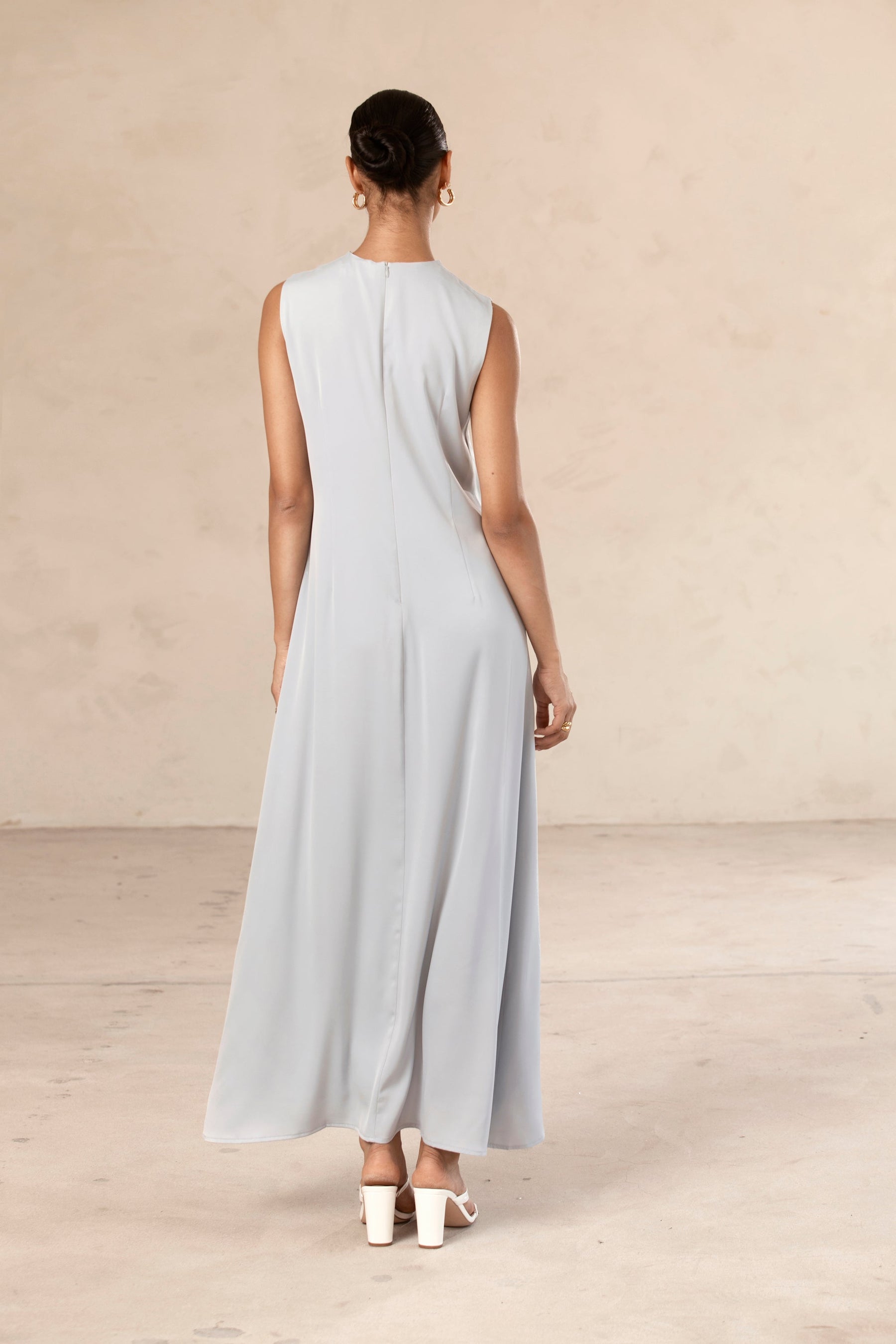 Sadia Sleeveless Maxi Dress & Skirt Set - Powder Blue Veiled Collection 