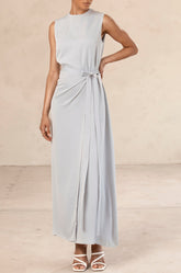 Sadia Sleeveless Maxi Dress & Skirt Set - Powder Blue Veiled Collection 