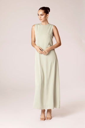 Sadia Sleeveless Maxi Dress & Skirt Set - Sage Veiled Collection 