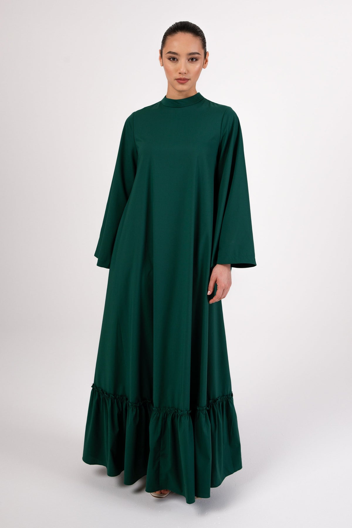 Safira Ruffle Hem Maxi Dress - Emerald saigonodysseyhotel 
