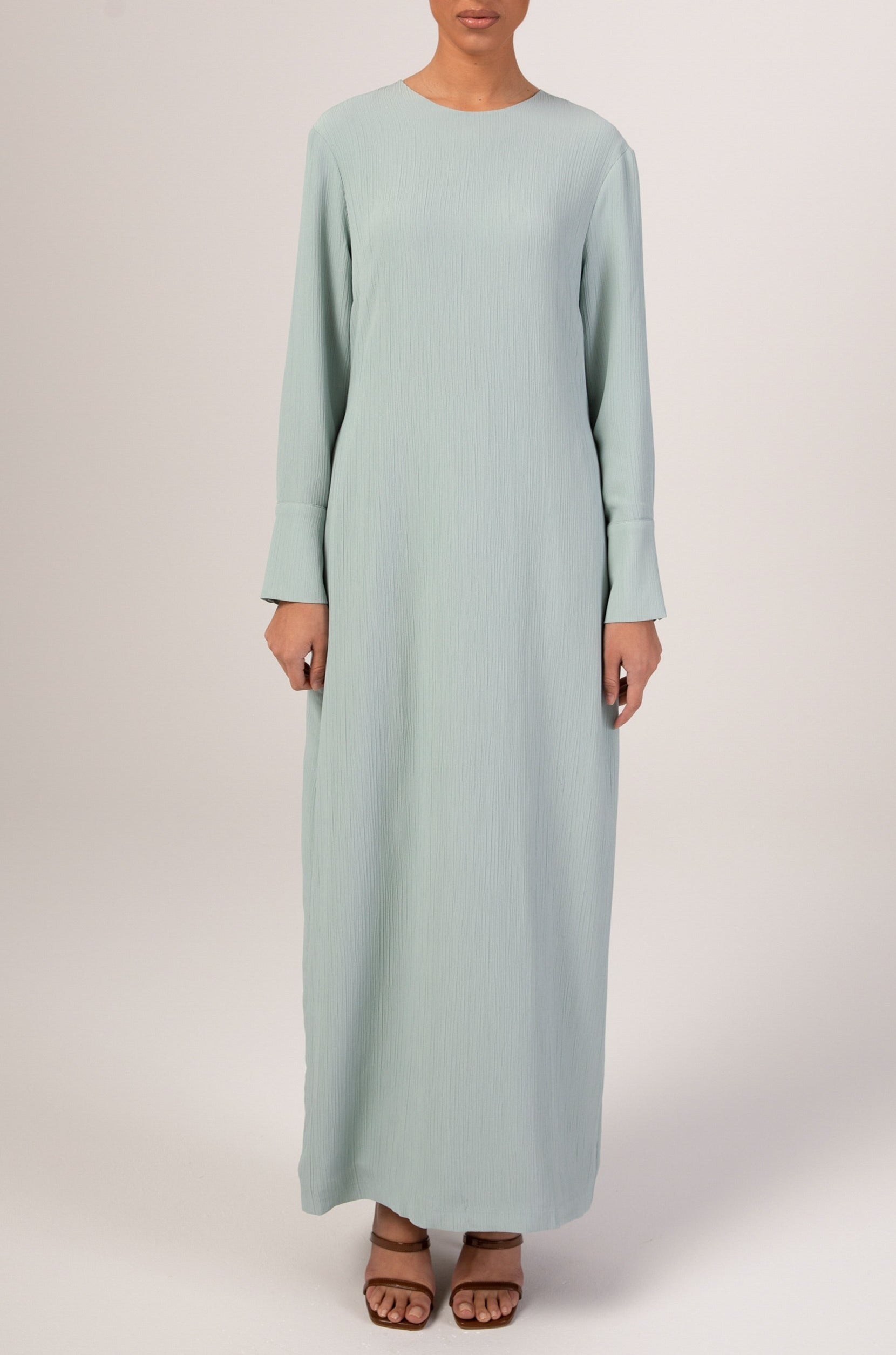 Sajda Textured Maxi Dress - Stillwater Veiled 