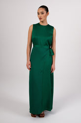Salma Sleeveless Maxi Dress & Skirt Set - Jade Veiled 