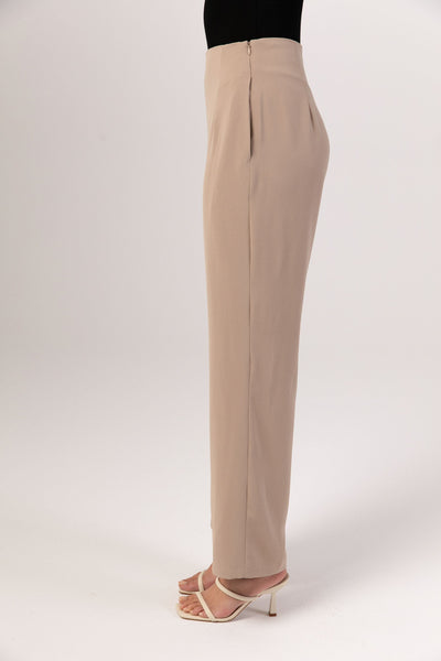 Seamless Waist Wide Leg Trousers - Sandstone