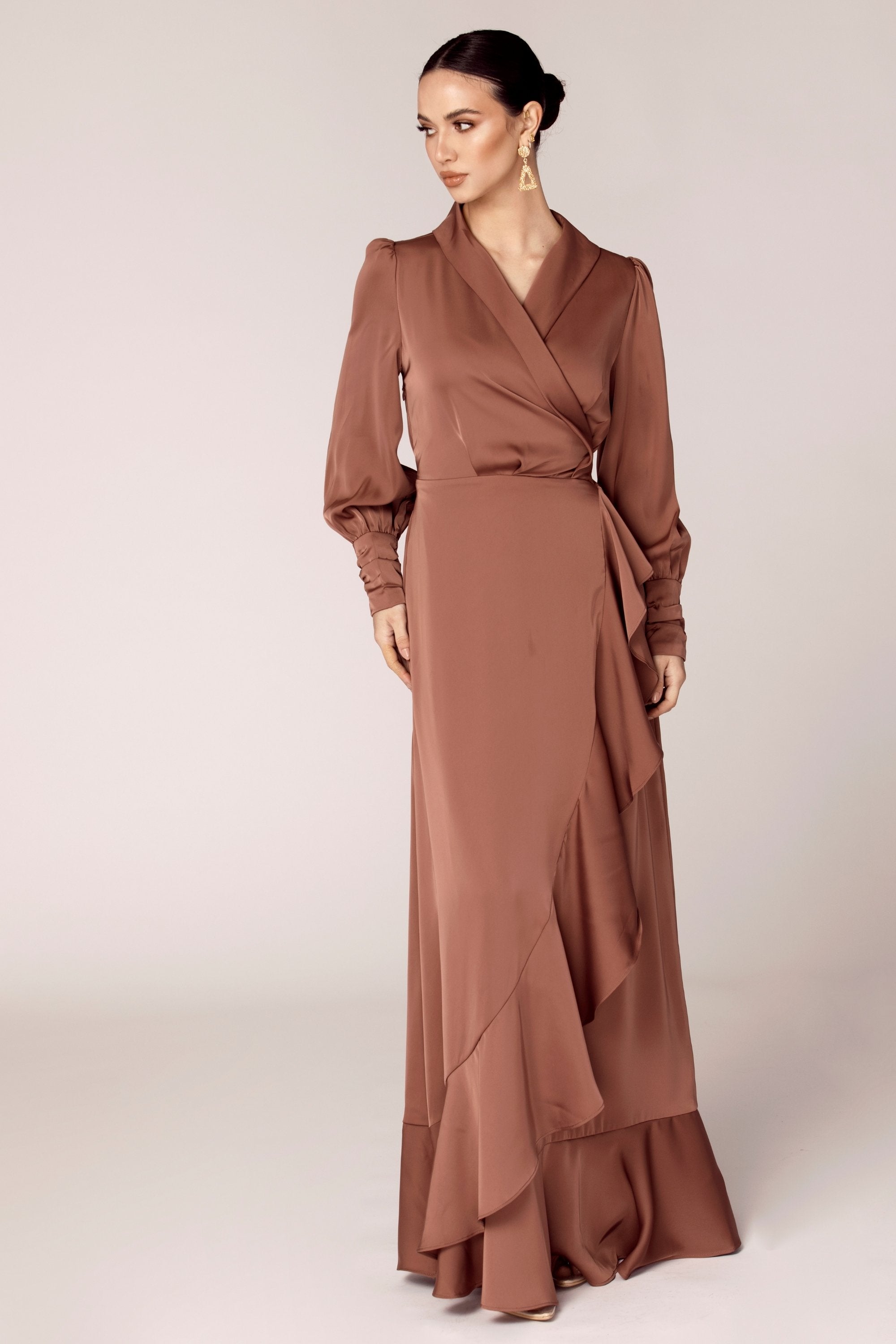 Sheer wrap hotsell maxi dress