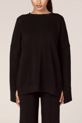 Split Cuff Lounge Top - Black Veiled Collection 