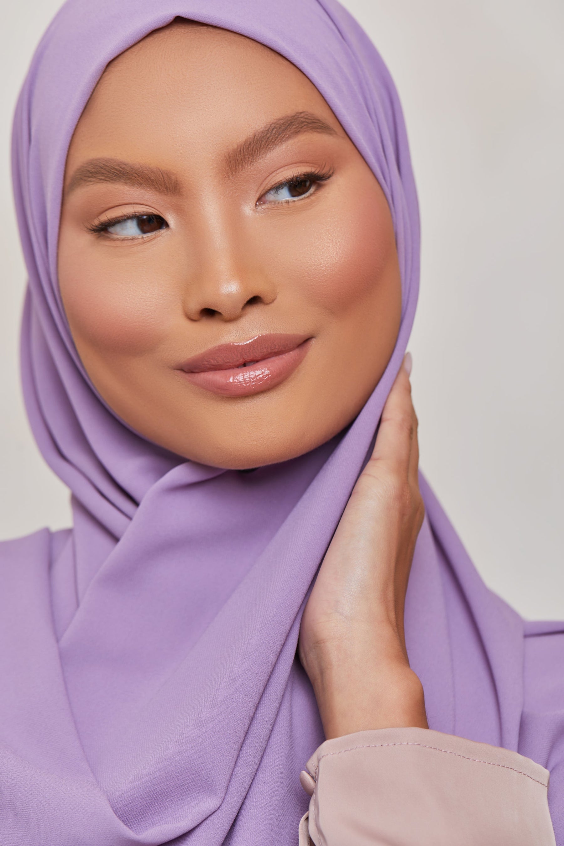 TEXTURE Classic Chiffon Hijab - Dark Lavender Veiled Collection 