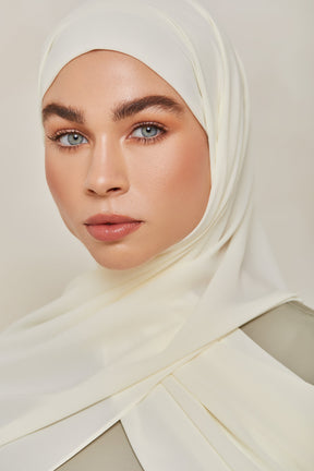 TEXTURE Classic Chiffon Hijab - Ivory Veiled Collection 