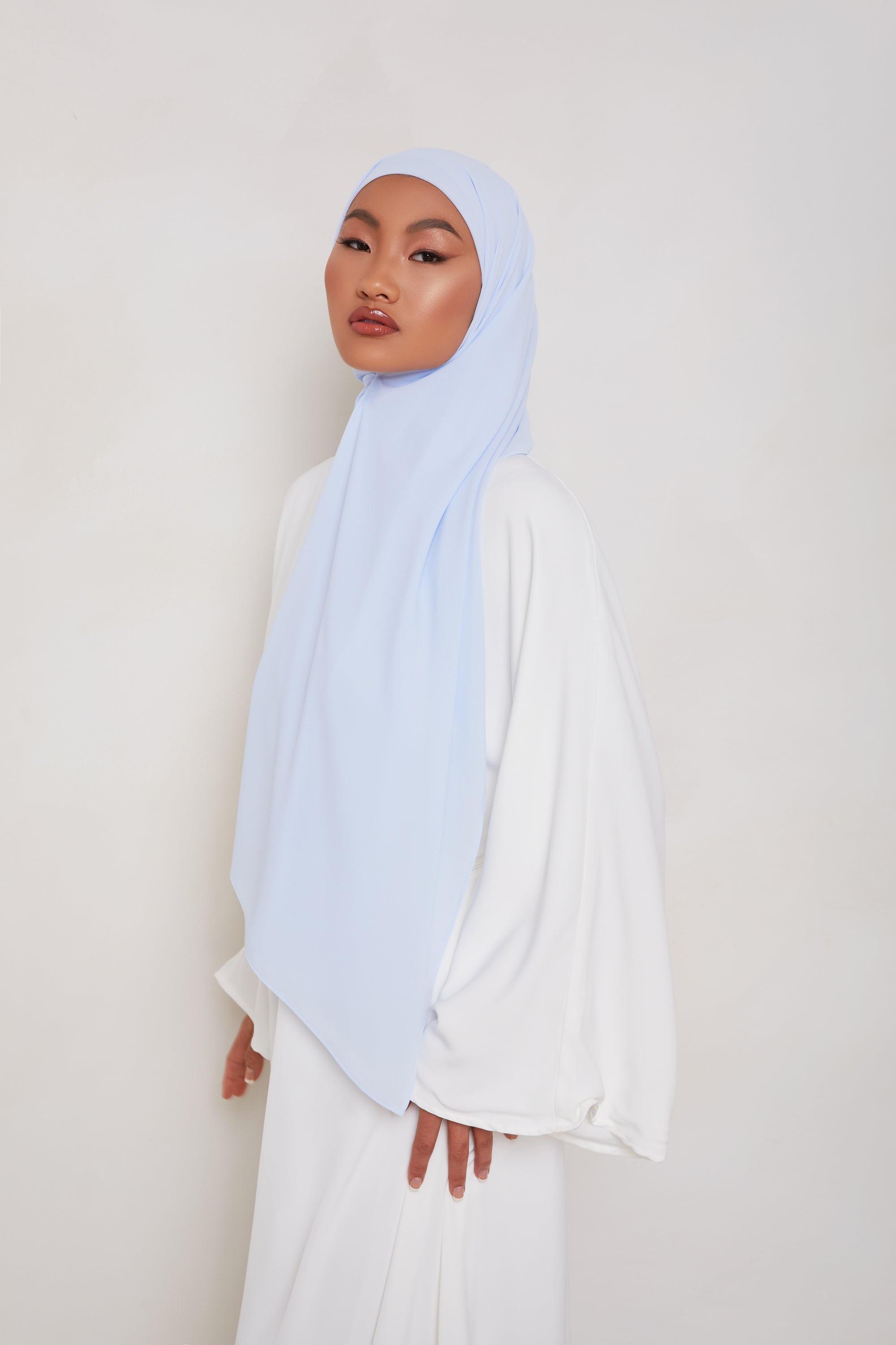 TEXTURE Classic Chiffon Hijab - Light Blue saigonodysseyhotel 